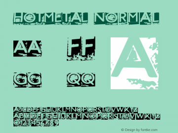 HOTMETAL Normal Version Macromedia Fontograp Font Sample