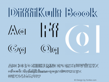 DiffiKult Book Version 0.000 2012 initial r Font Sample