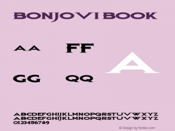 BonJovi Book Version Macromedia Fontograp Font Sample