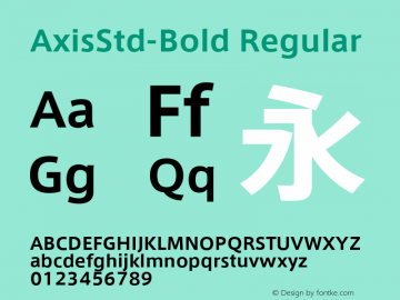 AxisStd-Bold Regular Version 1.111;PS 1;Core 1.0.35;makeotf.lib1.5.4750;ttinst 130709图片样张
