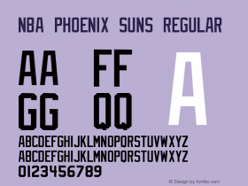NBA Phoenix Suns Regular Version 1.00 August 27, 2013, initial release Font Sample