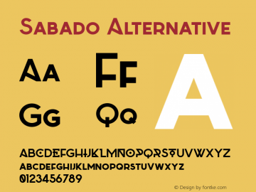 Sabado Alternative 1.000 Font Sample