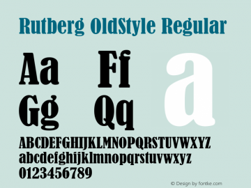 Rutberg OldStyle Regular Version 0.000 2007 initial release Font Sample