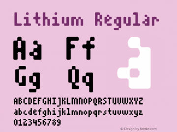 Lithium Regular Altsys Fontographer 4.0.3 21.03.1995 Font Sample