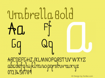 Umbrella Bold Version 2.000 Font Sample