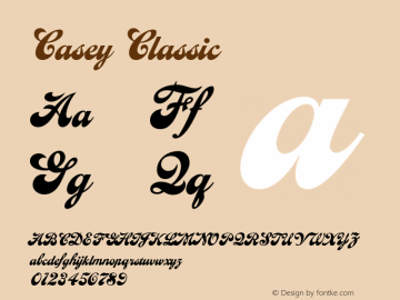 Casey Classic Unknown Font Sample