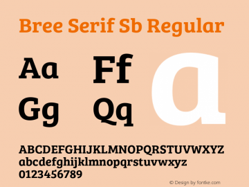 Bree Serif Sb Regular Version 1.001图片样张