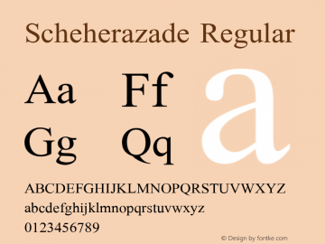 Scheherazade Regular Version 2.010 (build 477/469) Font Sample