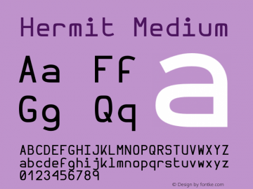 Hermit Medium Version 1.01 Font Sample