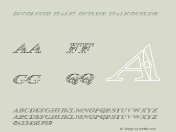 Occoluchi Italic Outline ItalicOutline Version 1.00图片样张