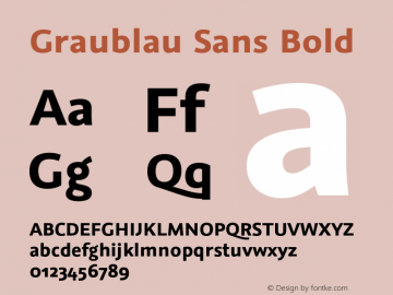 Graublau Sans Bold Version 2.002;PS 002.002;hotconv 1.0.56;makeotf.lib2.0.21325 Font Sample