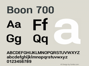 Boon 700 Version 0.5 Font Sample