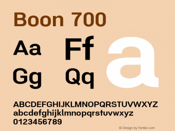 Boon 700 Version 0.5 Font Sample