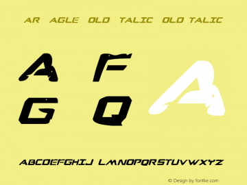 War Eagle Bold Italic BoldItalic Version 001.000 Font Sample