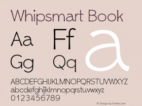 Whipsmart Book Version 1.00 January 20, 201 Font Sample