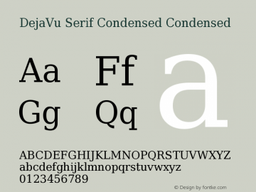 DejaVu Serif Condensed Condensed Version 2.34 Font Sample