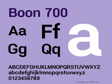 Boon 700 Version 0.6 Font Sample