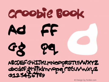 Croobie Book Version Macromedia Fontograp Font Sample