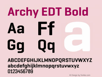 Archy EDT Bold Version 2.002 Font Sample