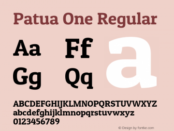 Patua One Regular Version 1.002图片样张