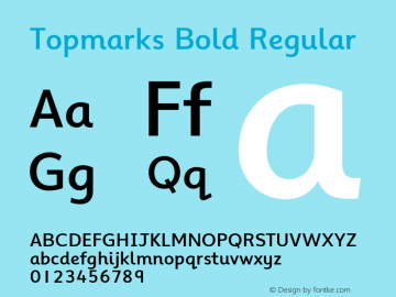 Topmarks Bold Regular Version 0.000;PS (version unavailable);hotconv 1.0.70;makeotf.lib2.5.58329 DEVELOPMENT; ttfautohint (v0.95.21-fb14) -l 8 -r 50 -G 200 -x 0 -w 