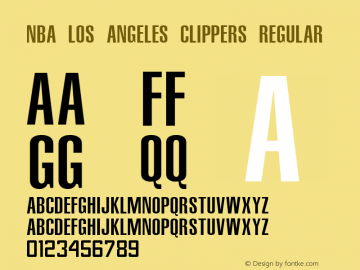 NBA Los Angeles Clippers Regular Version 1.00 October 3, 2013, initial release Font Sample