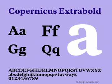 Copernicus Extrabold 2.000 Font Sample