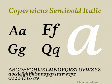 Copernicus Semibold Italic 2.000图片样张