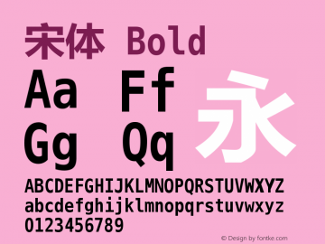 宋体 Bold Version 5.03 Font Sample