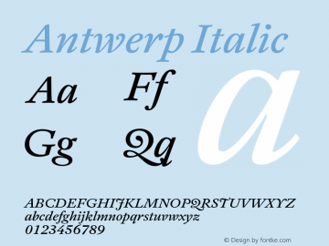 Antwerp Italic Version 1.000图片样张