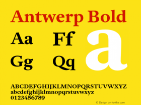 Antwerp Bold Version 1.000 Font Sample