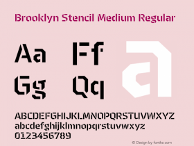 Brooklyn Stencil Medium Regular 1.100 Font Sample