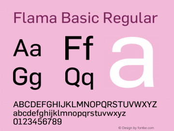 Flama Basic Regular Version 2.000 Font Sample