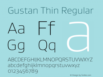 Gustan Thin Regular 1.001 Font Sample