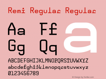 Remi Regular Regular 1.000 Font Sample