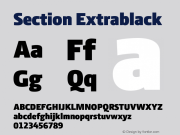 Section Extrablack 2.000 Font Sample