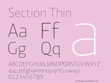 Section Thin 2.000 Font Sample