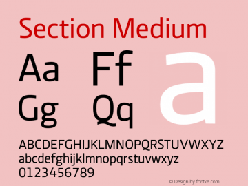 Section Medium 2.000 Font Sample