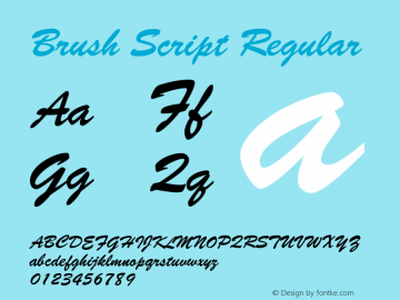 Brush Script Regular Rev. 002.02q Font Sample