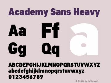 Academy Sans Heavy Version 1.002 Font Sample