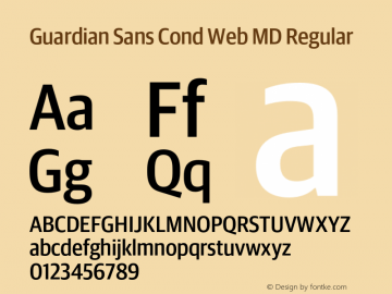 Guardian Sans Cond Web MD Regular Version 1.1 2012 Font Sample