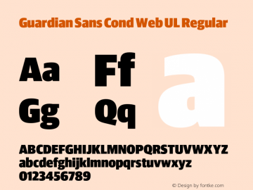 Guardian Sans Cond Web UL Regular Version 1.1 2012 Font Sample