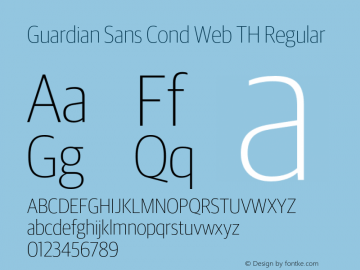Guardian Sans Cond Web TH Regular Version 1.1 2012 Font Sample