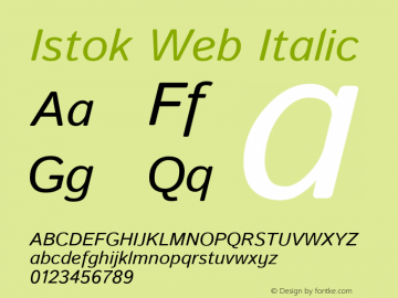 Istok Web Italic Version 1.0 Font Sample