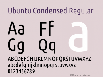 Ubuntu Condensed Regular Version 0.80图片样张