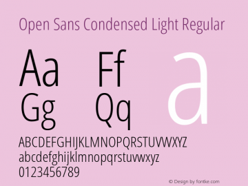 Open Sans Condensed Light Regular Version 1.10图片样张