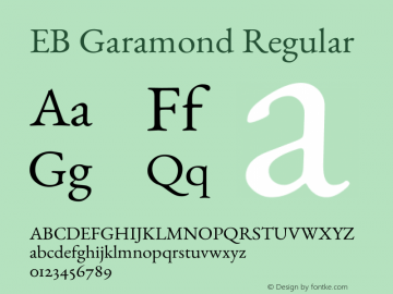 EB Garamond Regular Version 000.012g图片样张