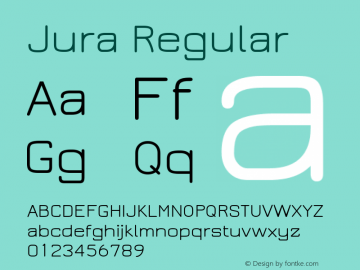 Jura Regular Version 2.5.1 Font Sample