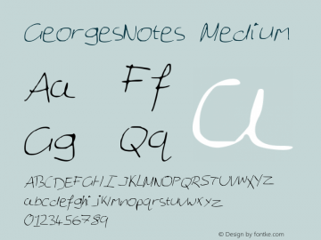 GeorgesNotes Medium Version 001.000 Font Sample