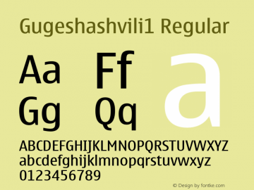 Gugeshashvili1 Regular Version 1.01 October 7, 2013 Font Sample